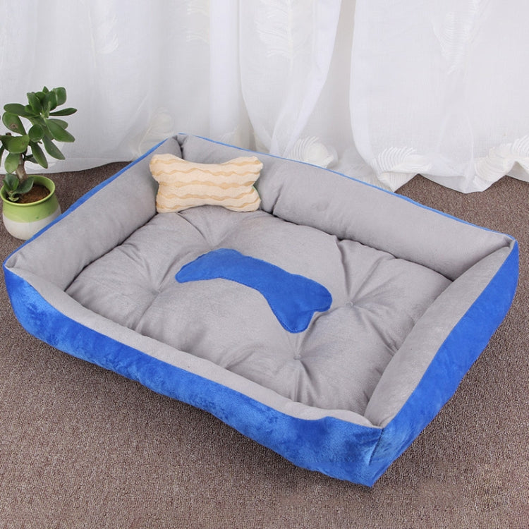 Dog Bone Pattern Big Soft Warm Kennel Pet Dog Cat Mat Blanket, Size: XL, 90×70×15cm