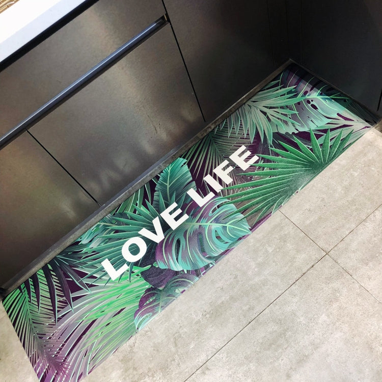 Green Life Pattern Rectangular Bathroom PVC Pad Anti-skid Household Foot Carpet, Size: 120 x 45cm