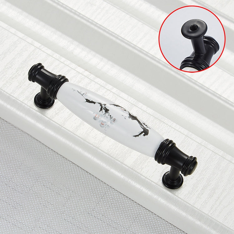 5 PCS 5001_96 Matte Black Ink Plum Zinc Alloy Ceramic Cabinet Handle