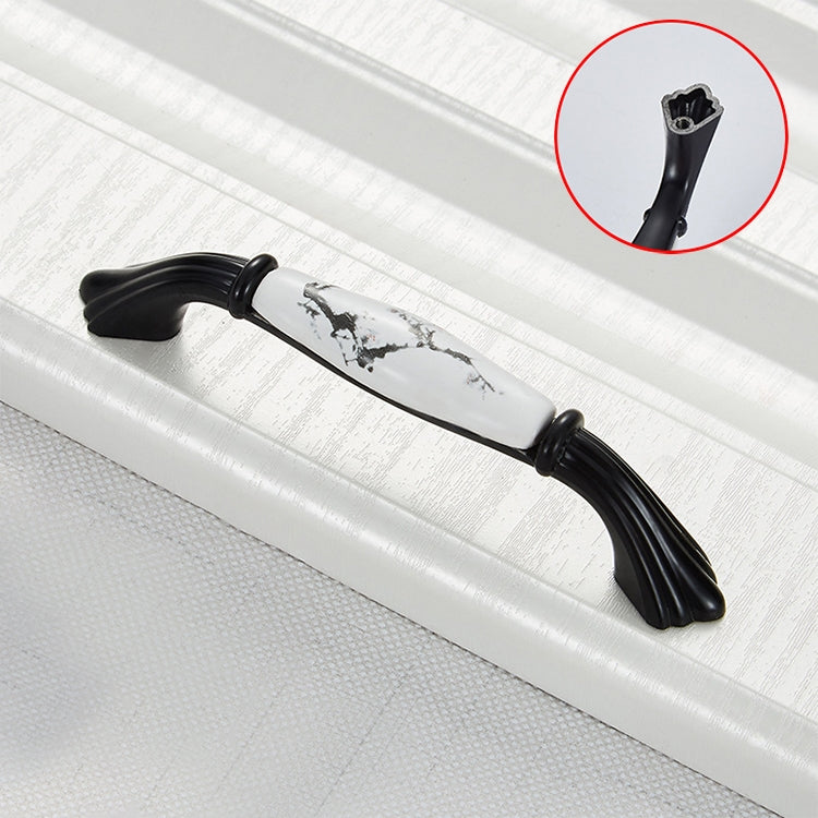 5 PCS 5005_96 Matte Black Ink Plum Zinc Alloy Ceramic Cabinet Handle