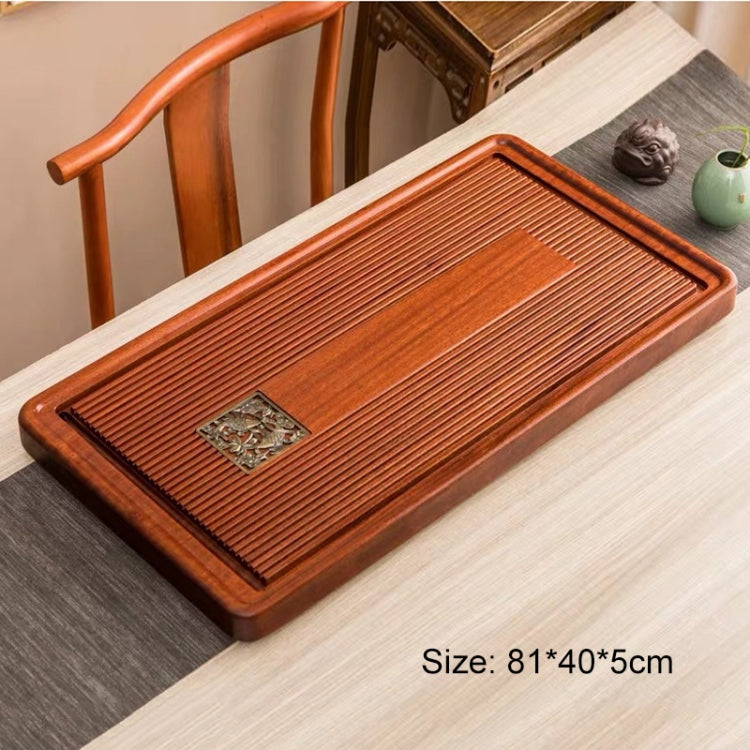 Household Rosewood Rectangle Tea Tray Tea Table, Feel Just Like A Fish in Water, L, Size: 81x40x5cm