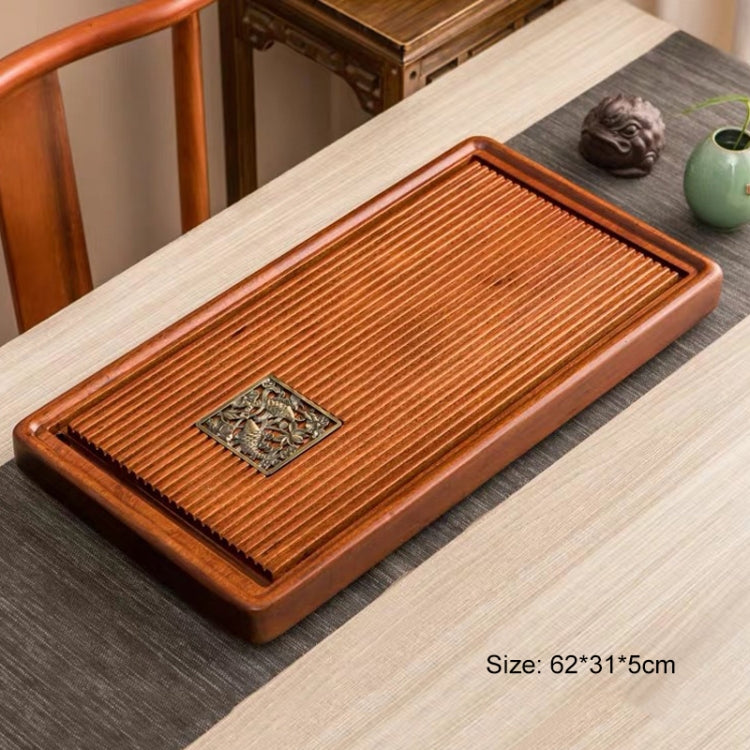 Household Rosewood Rectangle Tea Tray Tea Table, Feel Just Like A Fish in Water, S, Size: 62x31x5cm
