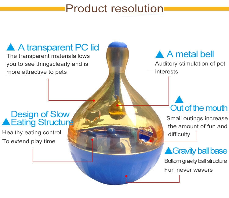 Pets Tumbler Leakage Food Ball Cat Training Exercise Fun Bowl Toys, Size: 9*6cm