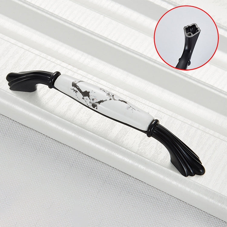 3 PCS 5005_128 Matte Black Ink Plum Zinc Alloy Ceramic Cabinet Handle