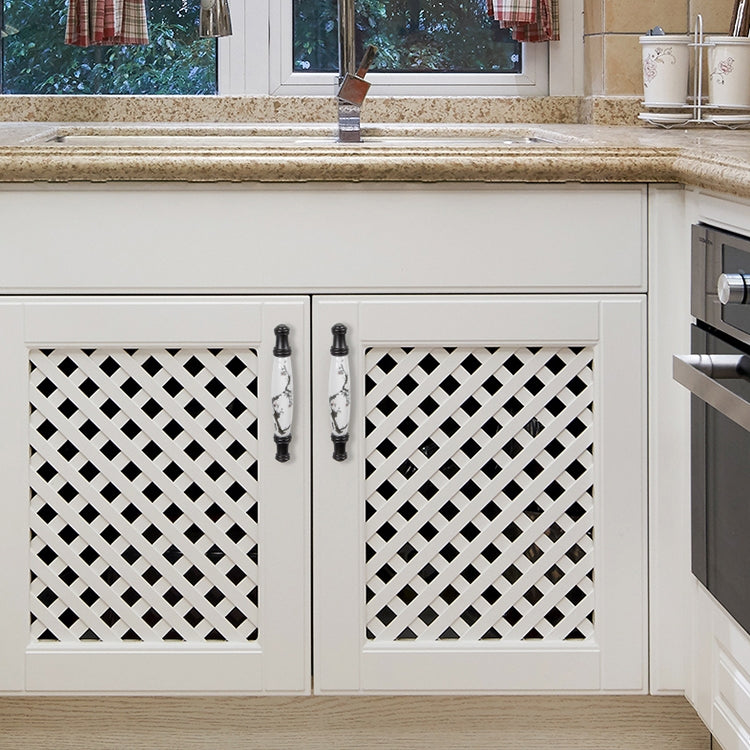 5 PCS 5007_96 Matte Black Ink Plum Zinc Alloy Ceramic Cabinet Handle