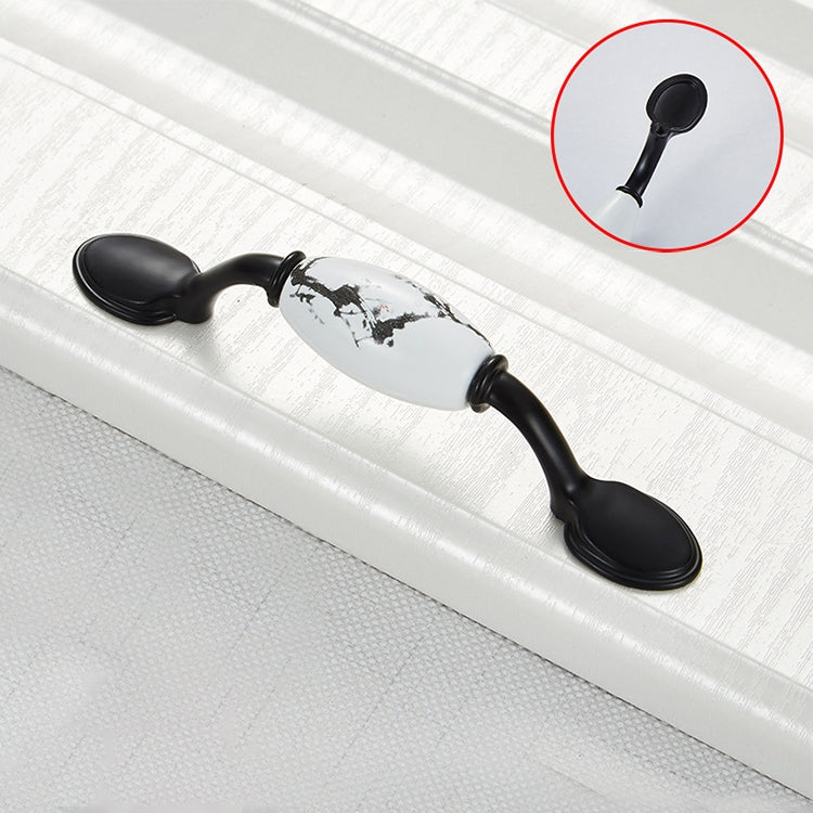 5 PCS 5018_76 Matte Black Ink Plum Zinc Alloy Ceramic Cabinet Handle