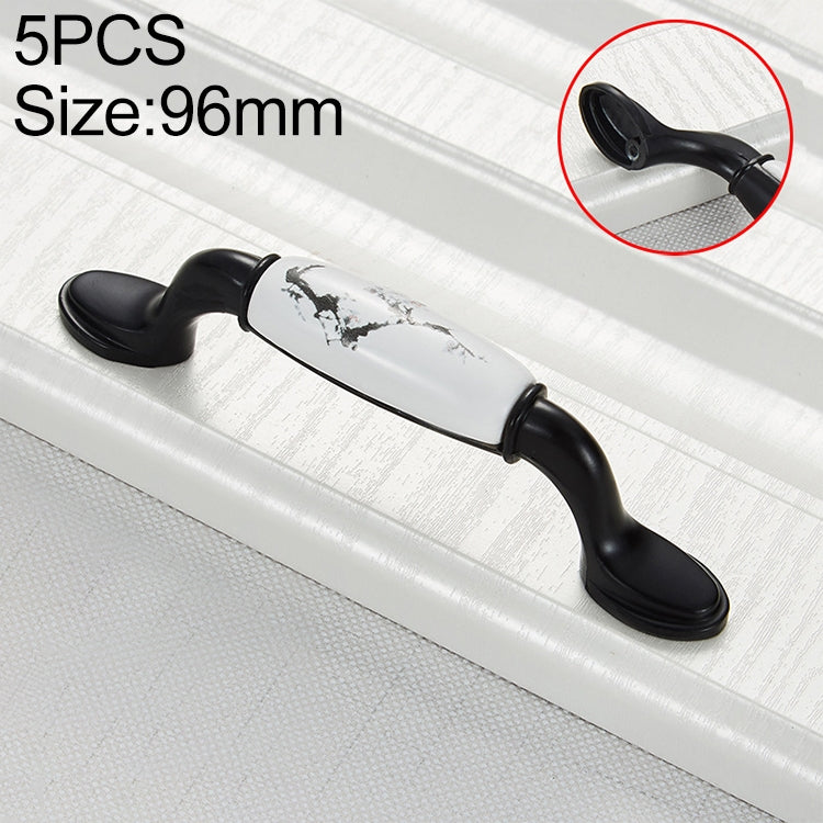5 PCS 5012_96 Matte Black Ink Plum Zinc Alloy Ceramic Cabinet Handle