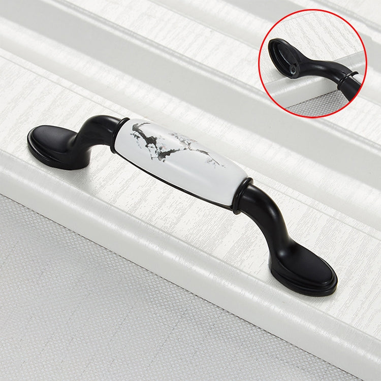 5 PCS 5012_96 Matte Black Ink Plum Zinc Alloy Ceramic Cabinet Handle