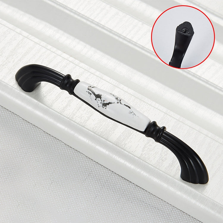 3 PCS 5007_128 Matte Black Ink Plum Zinc Alloy Ceramic Cabinet Handle