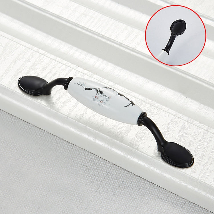 5 PCS 5018_96 Matte Black Ink Plum Zinc Alloy Ceramic Cabinet Handle