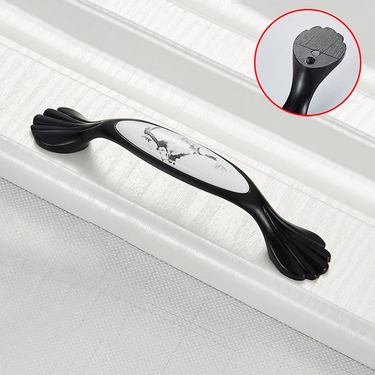 3 PCS 5026_96 Matte Black Ink Plum Zinc Alloy Ceramic Cabinet Handle