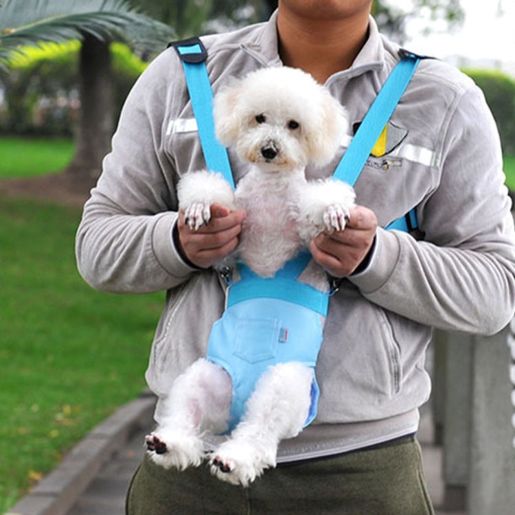Pet Chest Backpack / Soft Leather Trouser Style Bag / Portable Pet Backpack for Dog and Other Pets Large , Size:31*24cm(Beige)