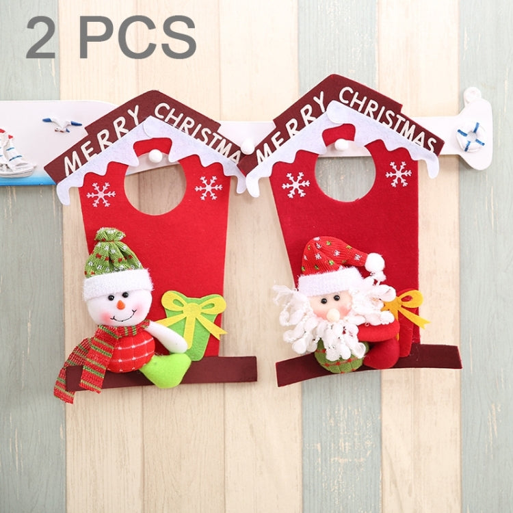 2 PCS Merry Christmas Non-wovens Fabric Door Hanging 3D, Random Style Delivery, Size: 32*21cm