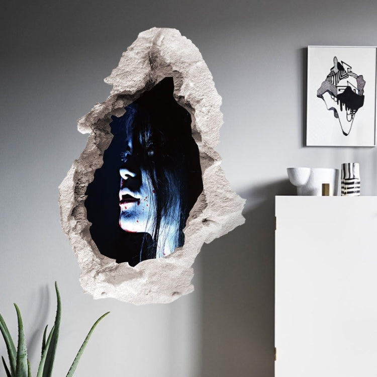 2 PCS Creative 3D Horror Ghost Wall Stickers Halloween Living Room Bedroom Decoration Supplies, Random Style Delivery, Size: 45 * 60cm