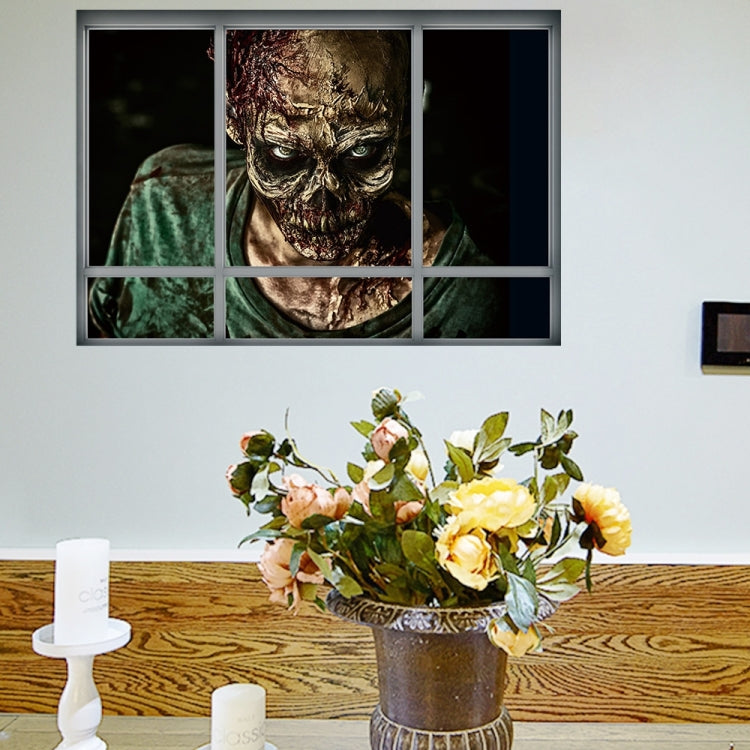 Creative 3D Fake Windows Wall Stickers Halloween Zombie Stickers Living Room Bedroom Decoration Supplies, Size: 48.5 * 68cm