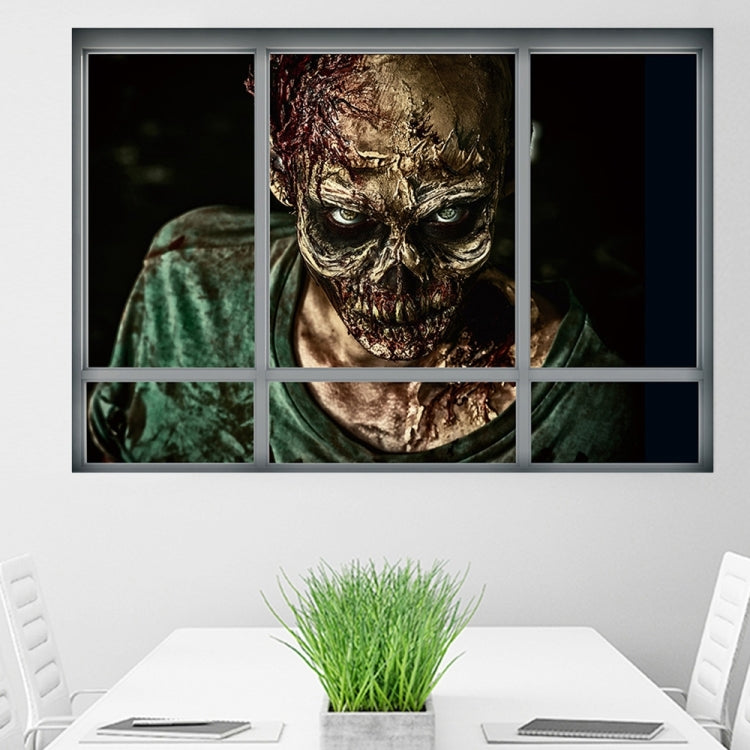 Creative 3D Fake Windows Wall Stickers Halloween Zombie Stickers Living Room Bedroom Decoration Supplies, Size: 48.5 * 68cm