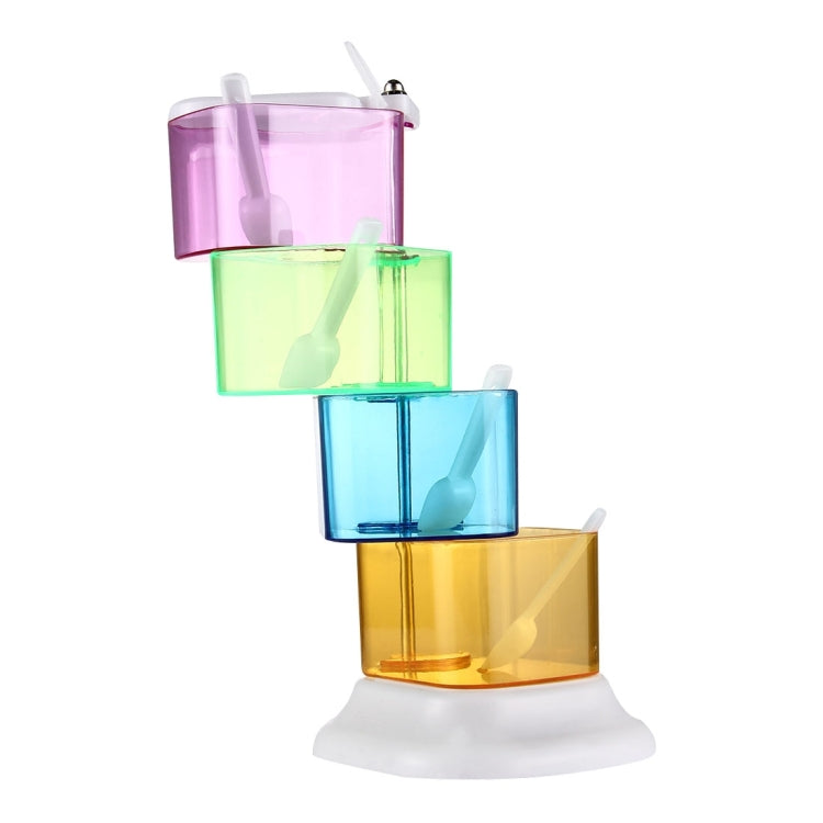 3 PCS Kitchen Multipurpose Po Originality Rotate Four Cylinder Seasoning Box Random Color Delivery