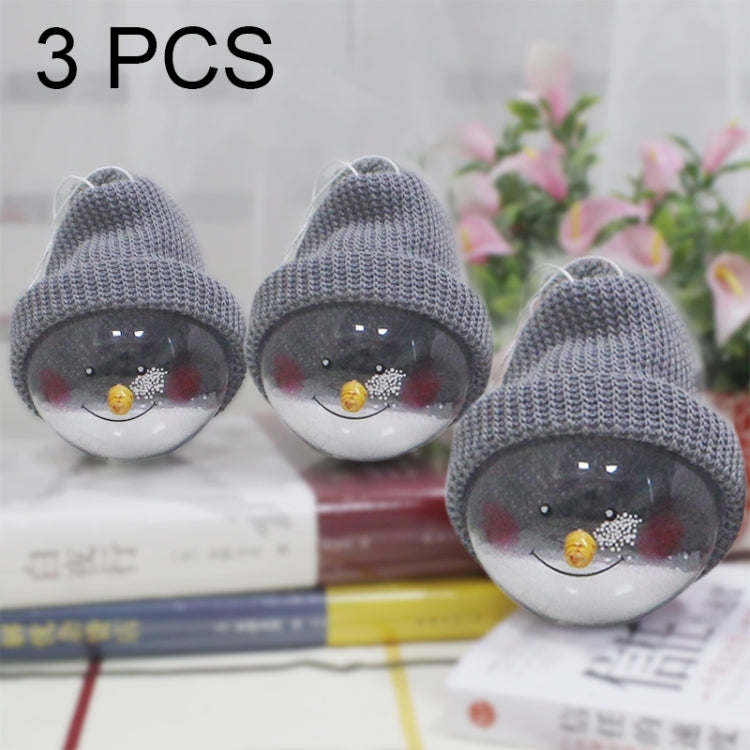 3 PCS Hang Ornament Christmas Snowman Balls
