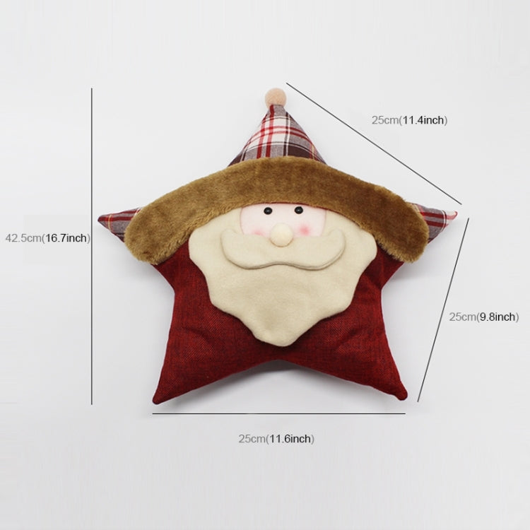 Christmas Festival Star Shaped Snowman Pattern Car Sofa Pillow