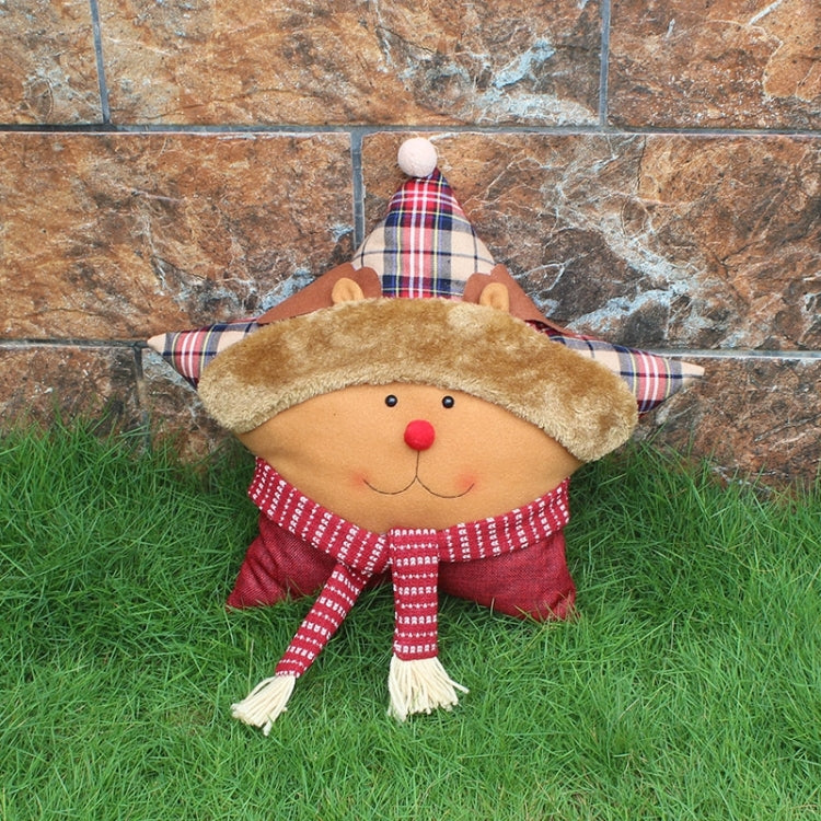 Christmas Festival Star Shaped Elk Pattern Car Sofa Pillow