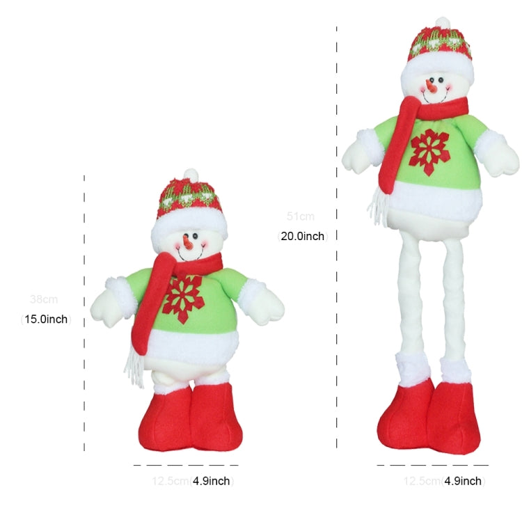 Christmas Festival Decoration Snowman Extendable Doll, Extended Size: 51*12.5cm