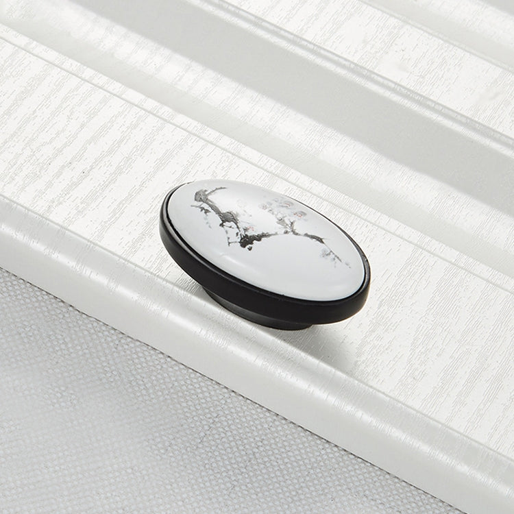 5 PCS 5049_16 Matte Black Ink Plum Zinc Alloy Ceramic Cabinet Handle