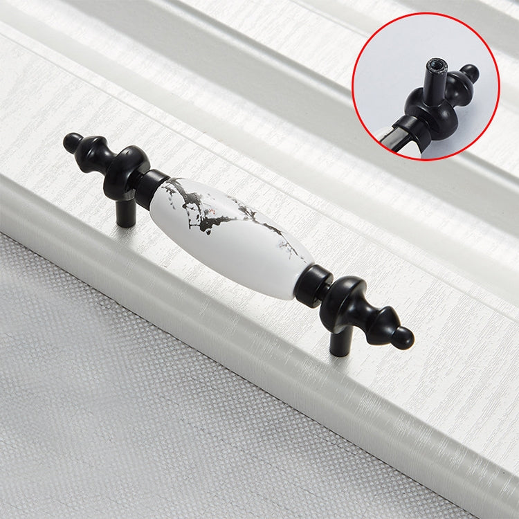 5 PCS 5057_76 Matte Black Ink Plum Zinc Alloy Ceramic Cabinet Handle