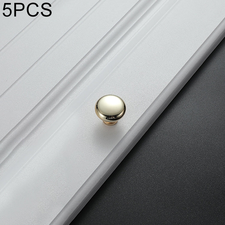 5 PCS 4203 K Gold Single Hole Solid Zinc Alloy Round Handle for Cabinet Wardrobe Drawer Door