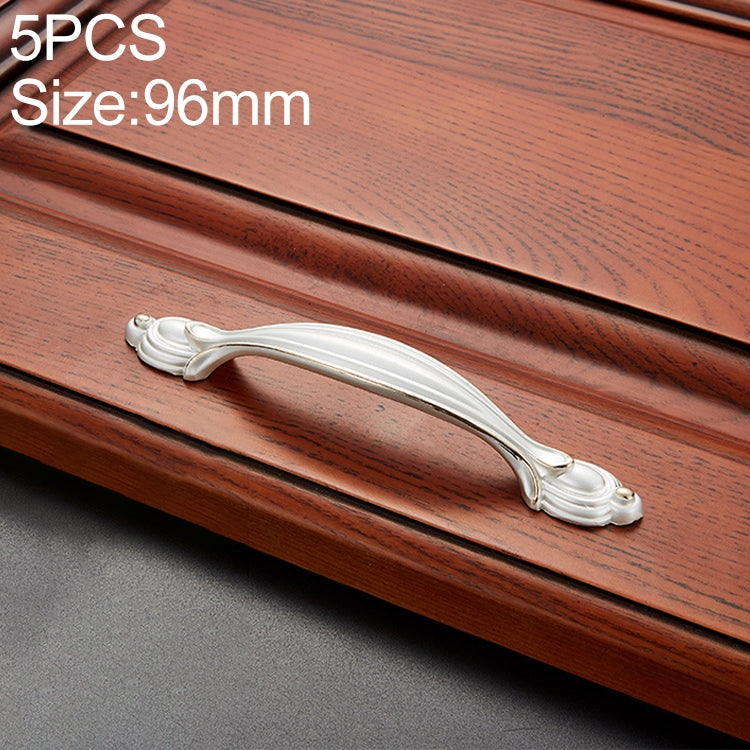 5 PCS 6606-96 Gold + Silver Drawer Cabinet Door Single Hole Handle