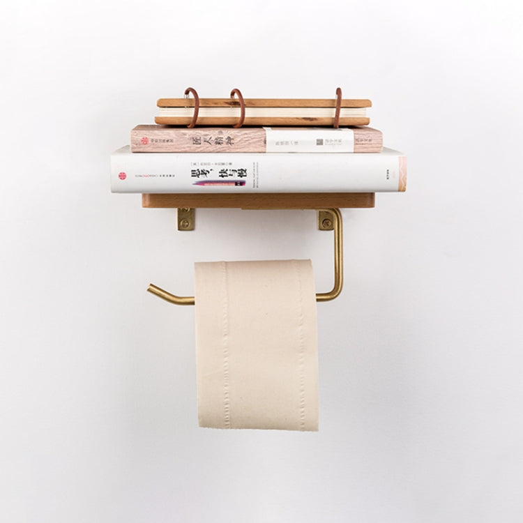 Creative Solid Wooden Mobile Phone Shelf Toilet Paper Roll Shelf without Punching, Black walnut