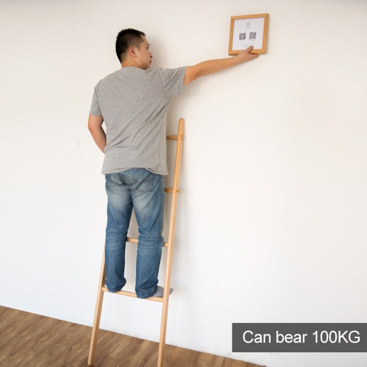 Solid Wood Creative Landing Ladder Clothes Hat Rack,Size: 170x45x52cm, Beech