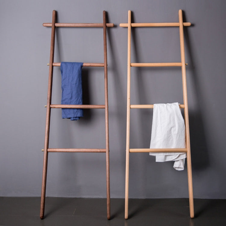 Solid Wood Creative Landing Ladder Clothes Hat Rack,Size: 170x45x52cm, Black Walnut