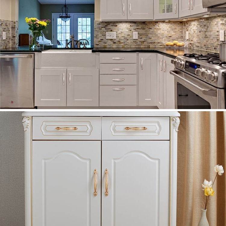 3 PCS 6606-128 Gold + Silver Drawer Cabinet Door Single Hole Handle