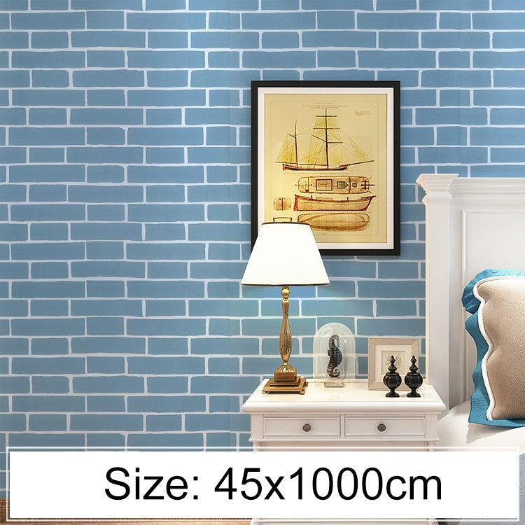 Creative PVC Autohesion Brick Decoration Wallpaper Stickers Bedroom Living Room Wall Waterproof Wallpaper Roll, Size: 45 x 1000cm