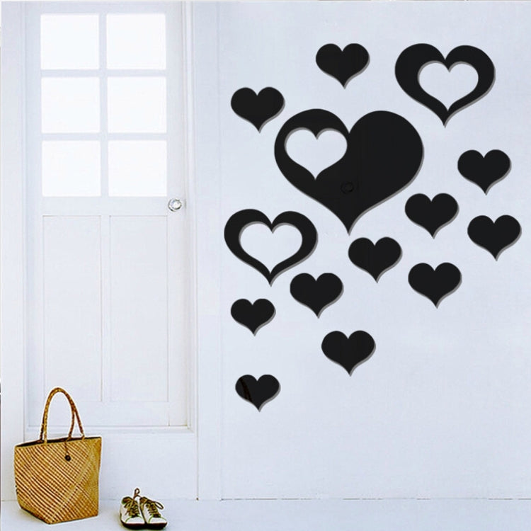 5 in 1 Love Shape Mirror Art Decor Wall Stickers Living Room Decoration Wall Decoration Sets