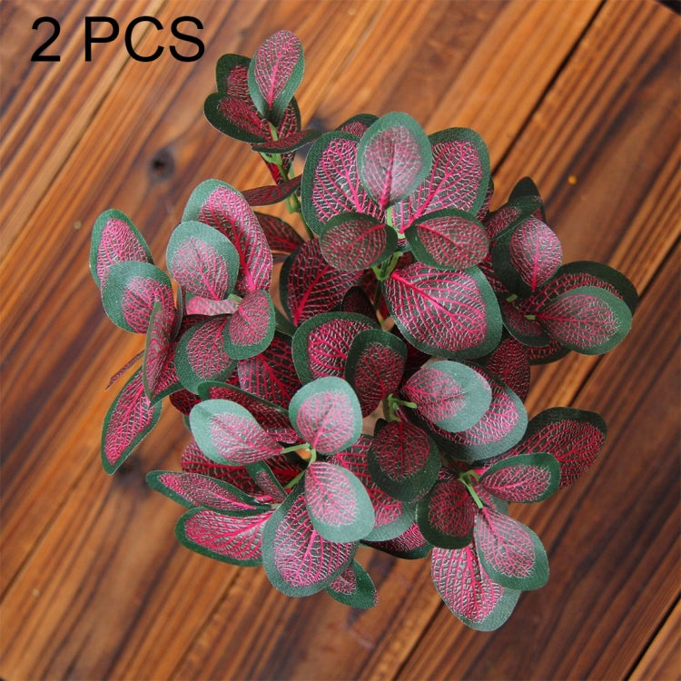 2 PCS Artificial Plants For Plastic Flowers Household Store Supplies Decoration Network Texture Leaf