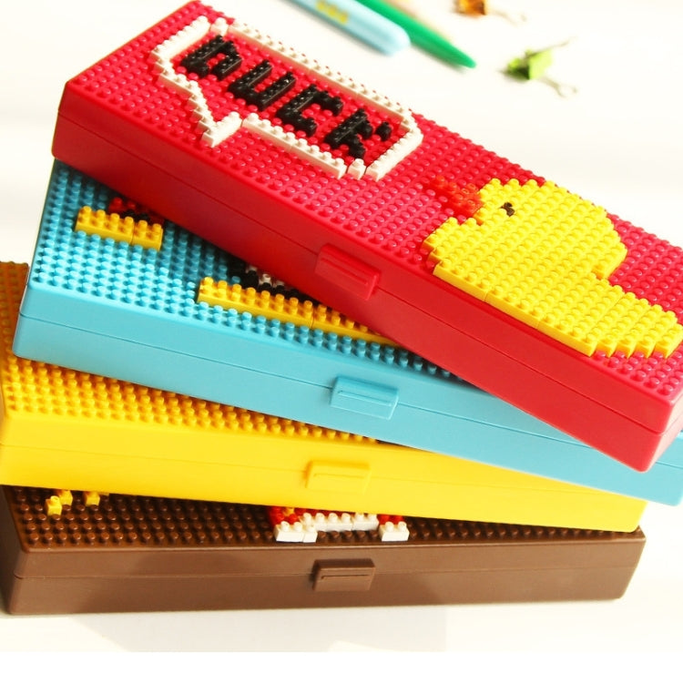 Creative Children Building Blocks Assembled Cartoon Plastic Pencil Case DIY Student Pencil Case Pencil Bag,Random Color Delivery
