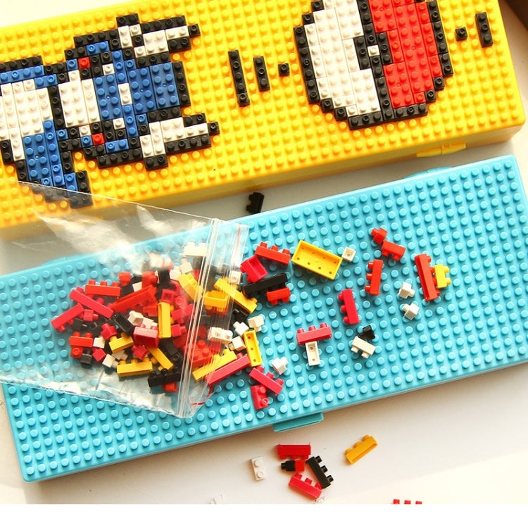 Creative Children Building Blocks Assembled Cartoon Plastic Pencil Case DIY Student Pencil Case Pencil Bag,Random Color Delivery