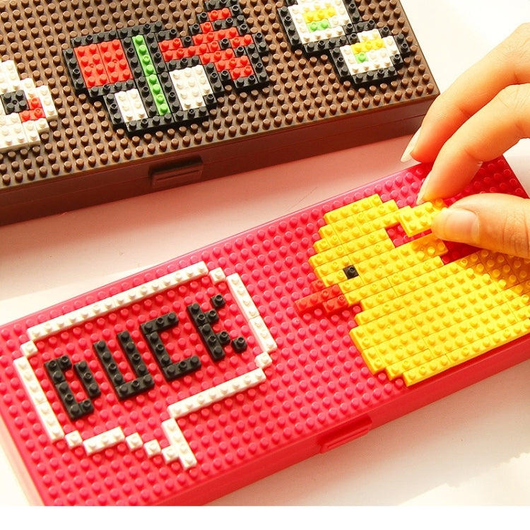 Creative Children Building Blocks Assembled Cartoon Plastic Pencil Case DIY Student Pencil Case Pencil Bag,Random Color Delivery