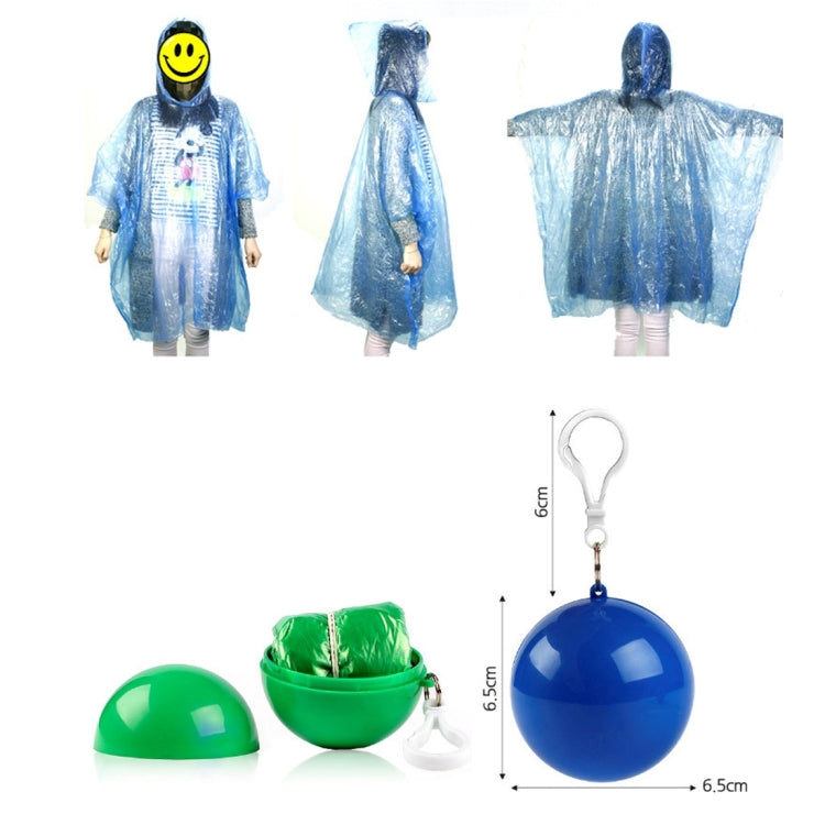 5 PCS Outdoor Portable Creative Spherical Raincoat Ball Key Chain Disposable Rain Covers, Random Color Delivery