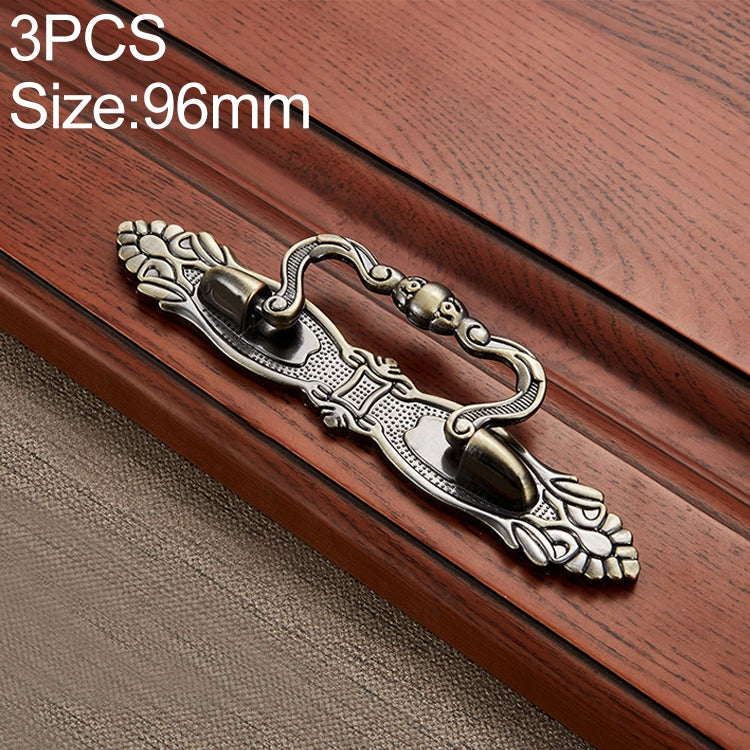 3 PCS 6054-96 Cyan Ancient Drawer Cabinet Door Bronze European Style Handle