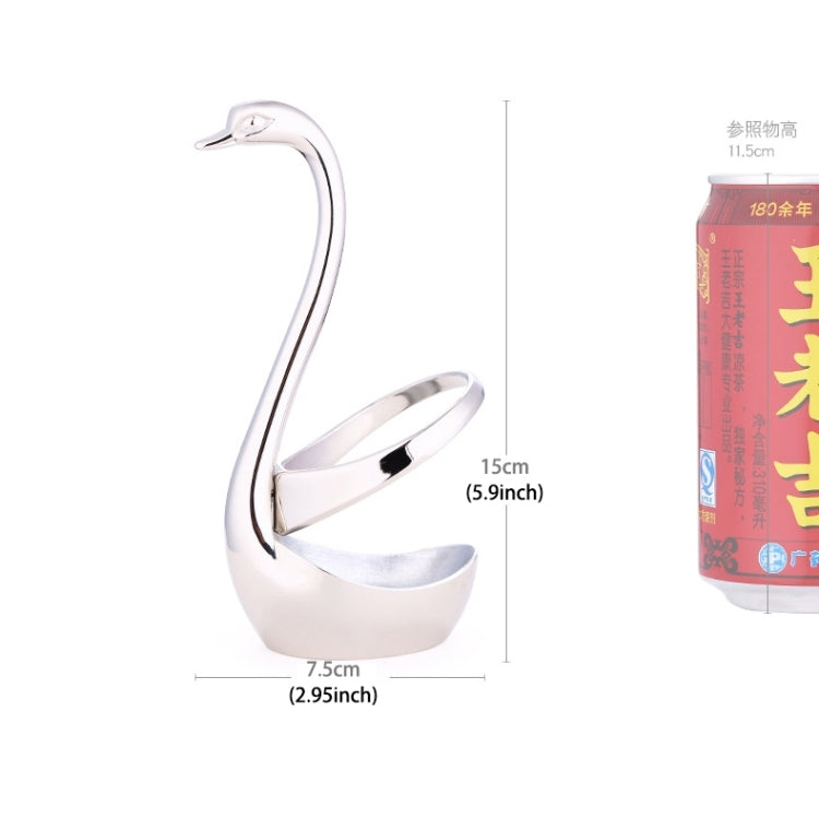 Creative Zinc Alloy Fork Spoon Swan Fruit Food Fork Spoon Knife Base Holder, Size: 15 x 7.5cm