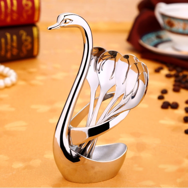 5 PCS Coffee Spoon + Swan Shape Design Knife Fruit Food Dinnerware Base Holder Elegant Kitchen Tableware Set