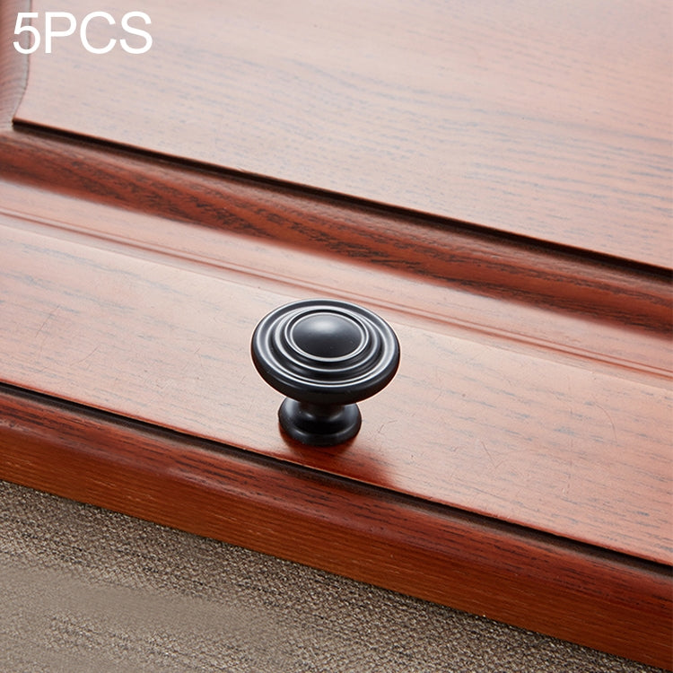 5 PCS 6230-Single Matte Black Peach Wood Drawer Cabinet Door Handle