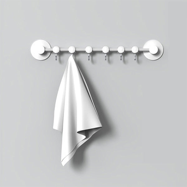 Creative Traceless Rows of Hooks Wall / Door Hanging Hook Home Bathroom Kitchen (White)