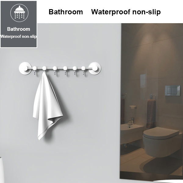 Creative Traceless Rows of Hooks Wall / Door Hanging Hook Home Bathroom Kitchen (White)