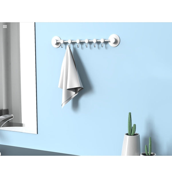 Creative Traceless Rows of Hooks Wall / Door Hanging Hook Home Bathroom Kitchen (White)