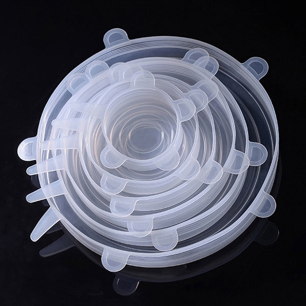 6 PCS / Set Food Grade Silicone Sealing Lids Fresh Keeping Covers