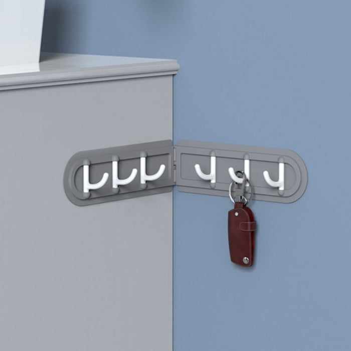 Creative Traceless Rows of Hooks Corner Wall Hanging Hook Home Bathroom Kitchen (Grey)
