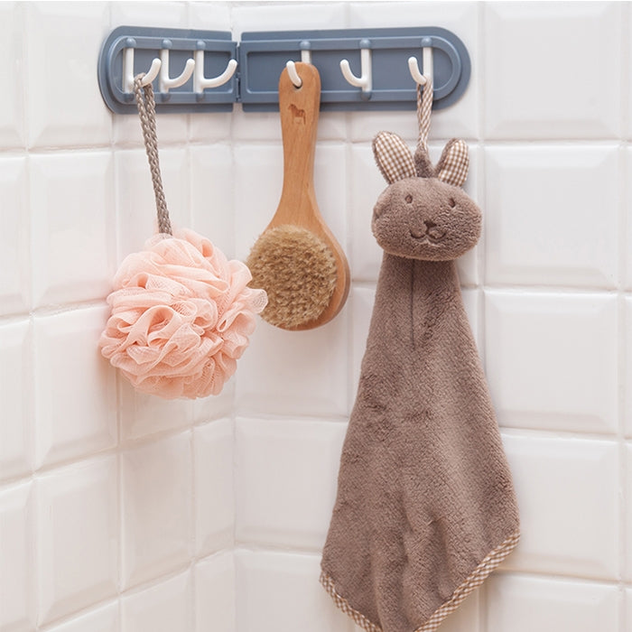 Creative Traceless Rows of Hooks Corner Wall Hanging Hook Home Bathroom Kitchen (Grey)